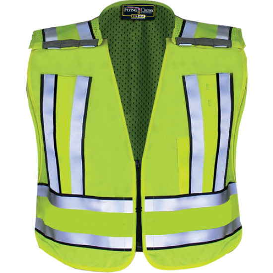 HIVIS YELLOW SAFETY VEST WITH NAVY BAND AND POLICE LETTERING